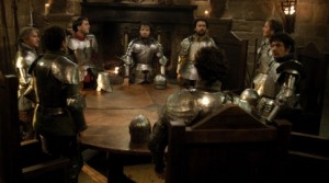 Une réunion des chevaliers autour de la Table Ronde − Livre I